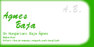 agnes baja business card